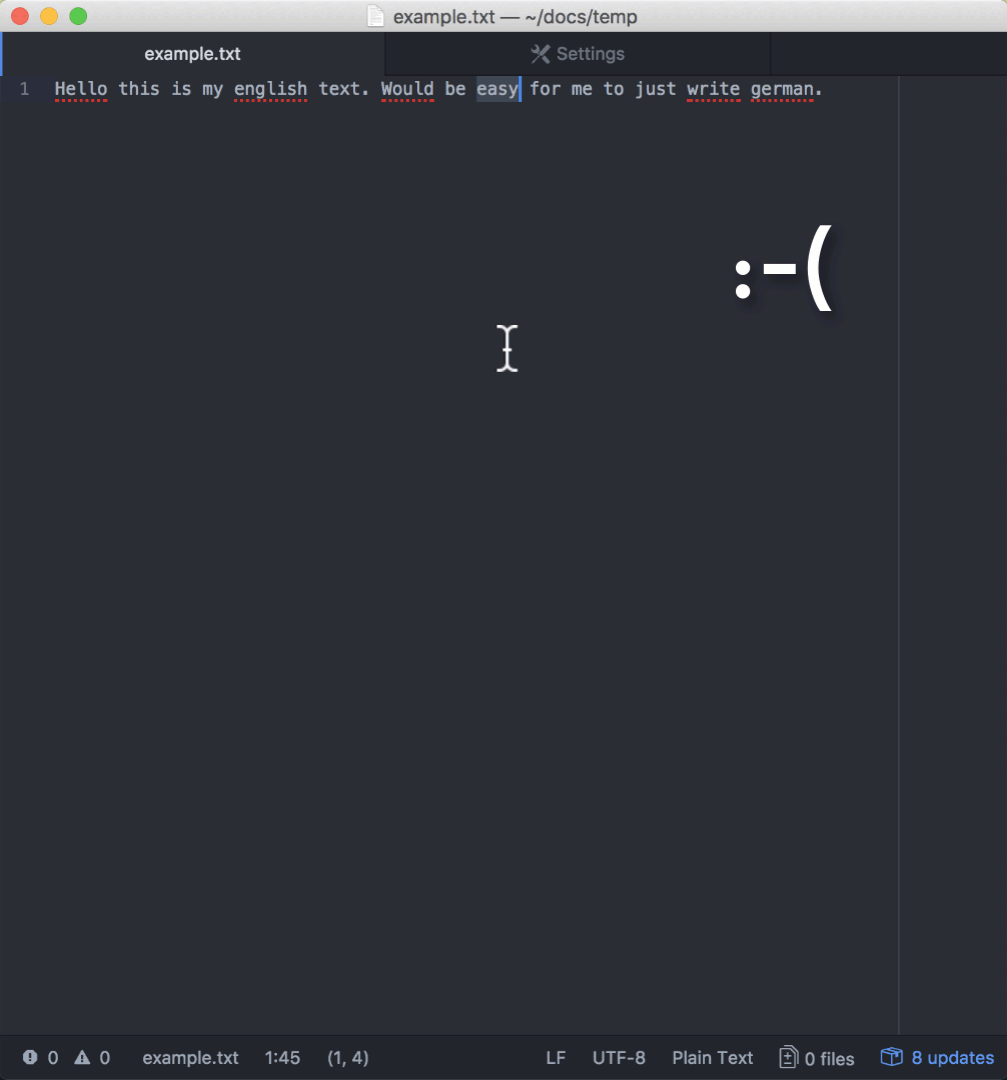 Change spell check language in atom cschnack de