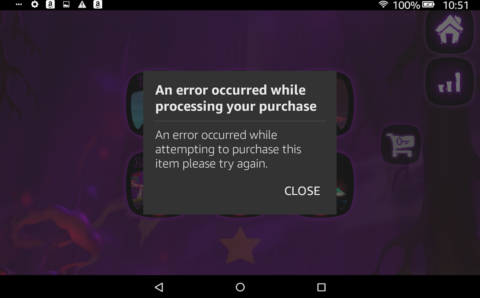 Nory's Escape in Live App Testing, payment failed