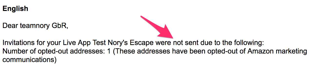 Second email: failed!
