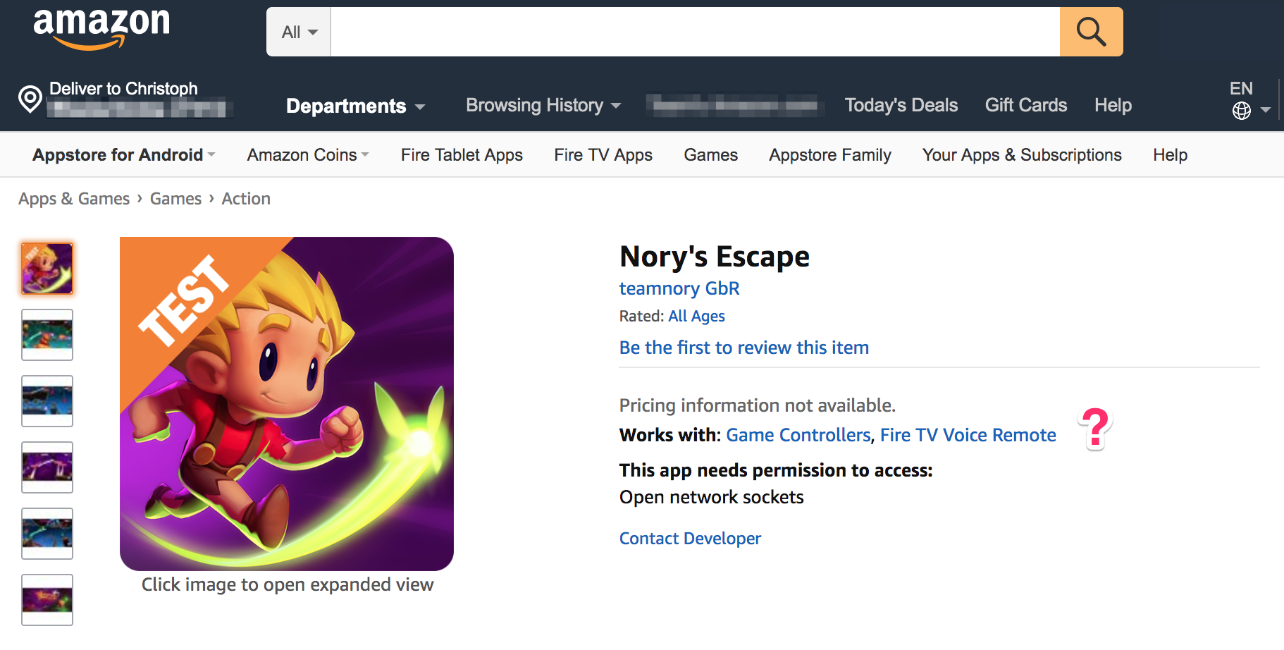 Nory's Escape in Live App Testing