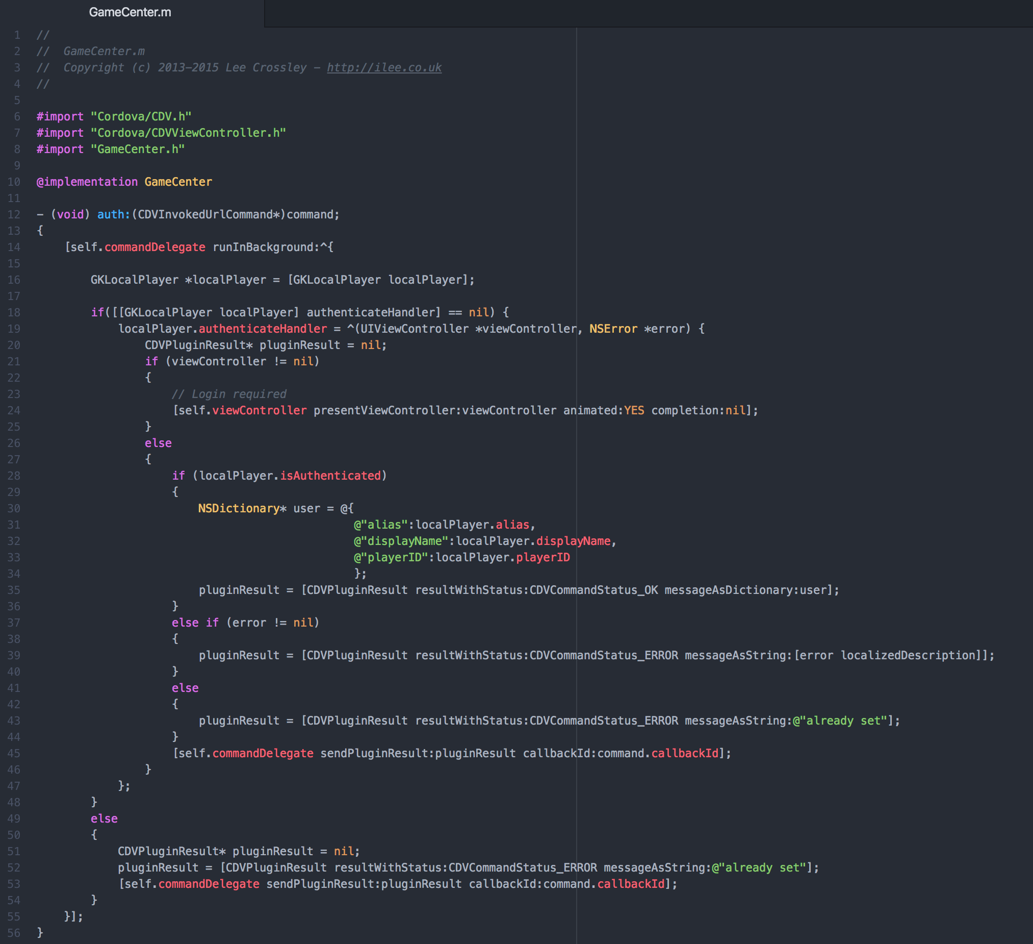 Part of GameCenter.cpp